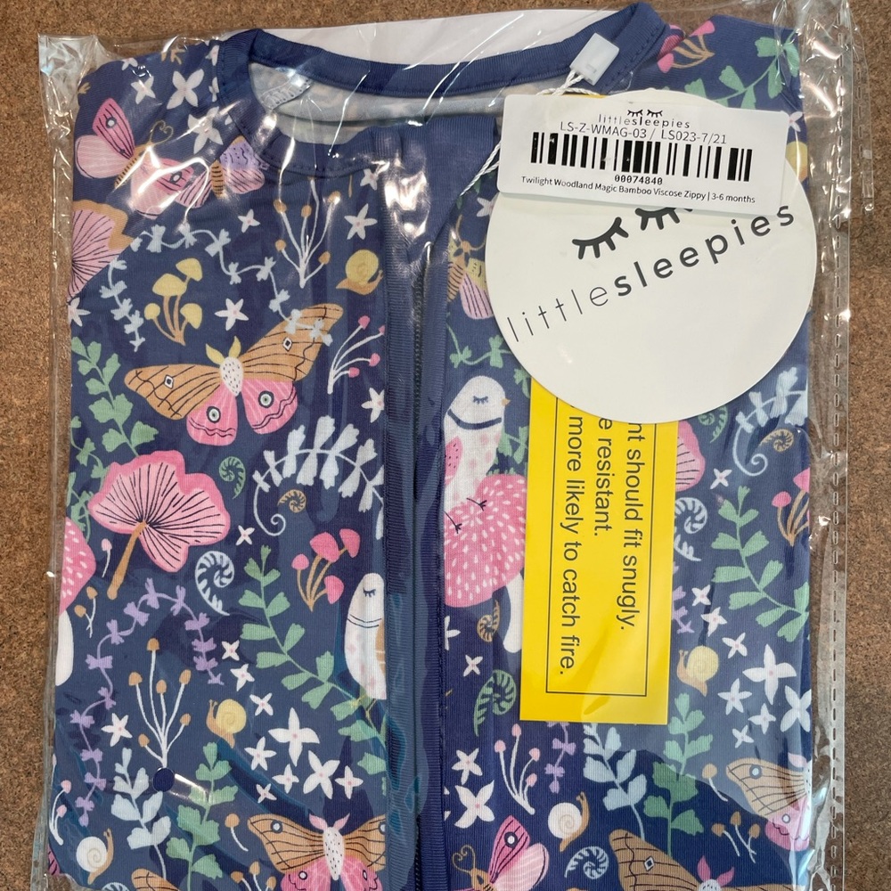 Little Sleepies Twilight Woodland Magic Zippy Bamboo pajamas 3-6 NWT